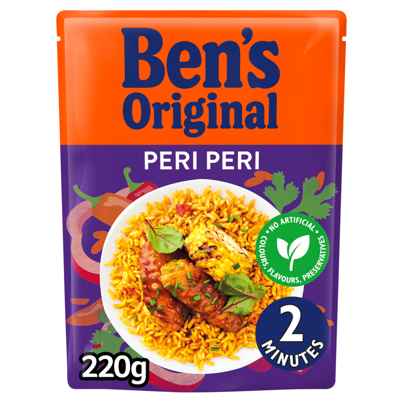 Bens Original Peri Peri Microwave Rice 220g - Image 1