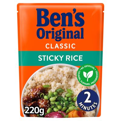 Bens Original Sticky Rice Microwave Rice 220g - Thumbnail 2