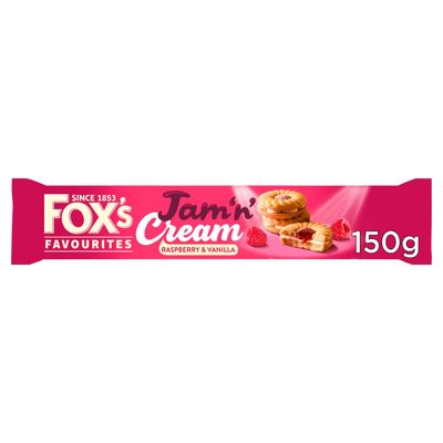 Fox's Biscuits Jam 'n' Cream Raspberry & Vanilla Biscuits 150g - Thumbnail 2