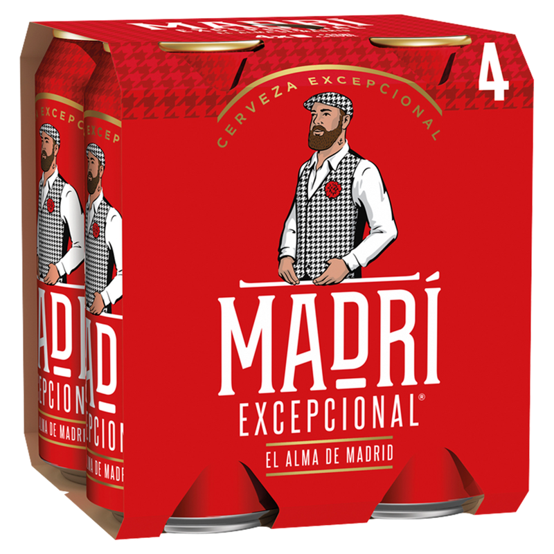 Madri Excepcional Premium Lager Beer 4 x 440ml - Image 1