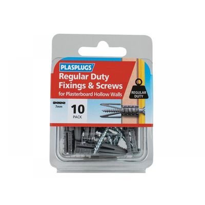Plasplugs HWRS010 Regular-Duty Fixings & Screws Pack Of 10