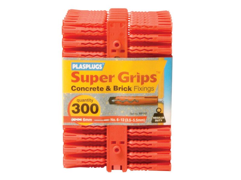 Plasplugs RP187CC Rp 187 Solid Wall Super Grips™ Fixings Red (300) - Image 1