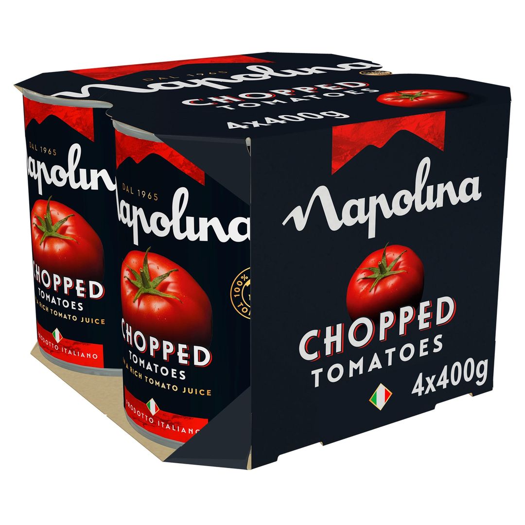 Napolina Chopped Tomatoes in a Rich Tomato Juice 4 x 400g - Image 1