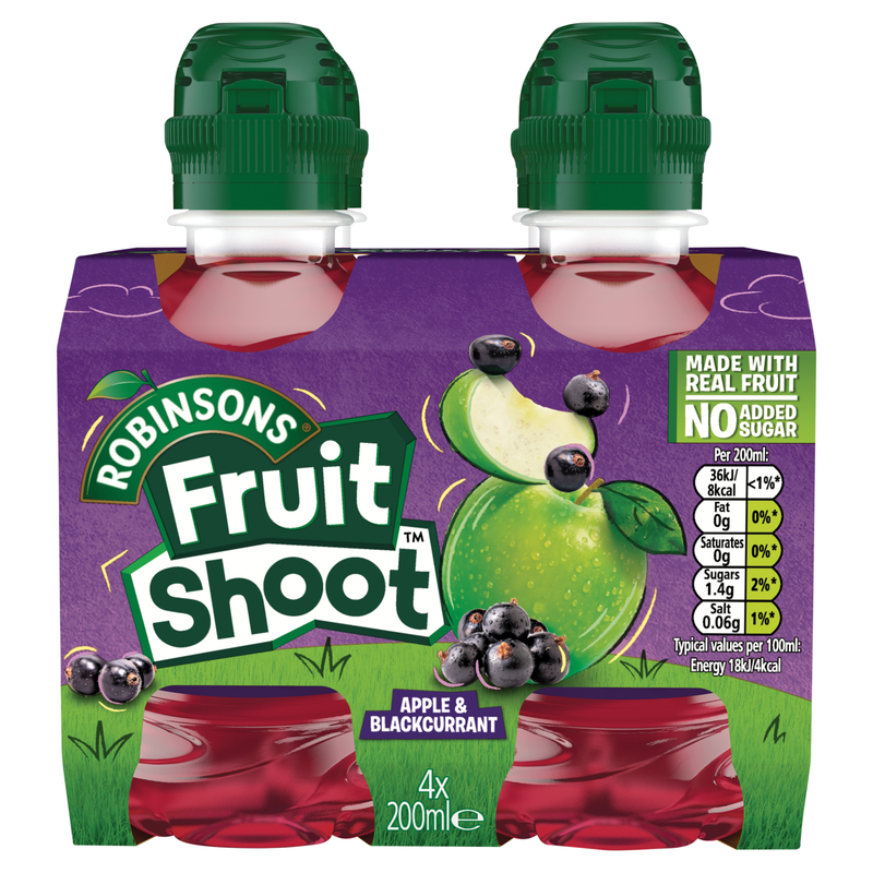Robinsons Fruit Shoot Apple & Blackcurrant 4 x 200ml - Image 1