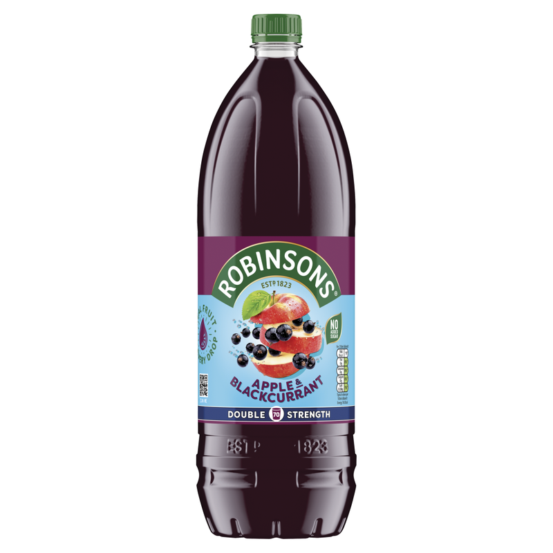 Robinsons Double Strength Apple & Blackcurrant No Added Sugar Squash 1.75L - Image 1