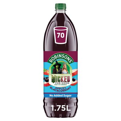 Robinsons Double Strength Apple & Blackcurrant No Added Sugar Squash 1.75L - Thumbnail 2