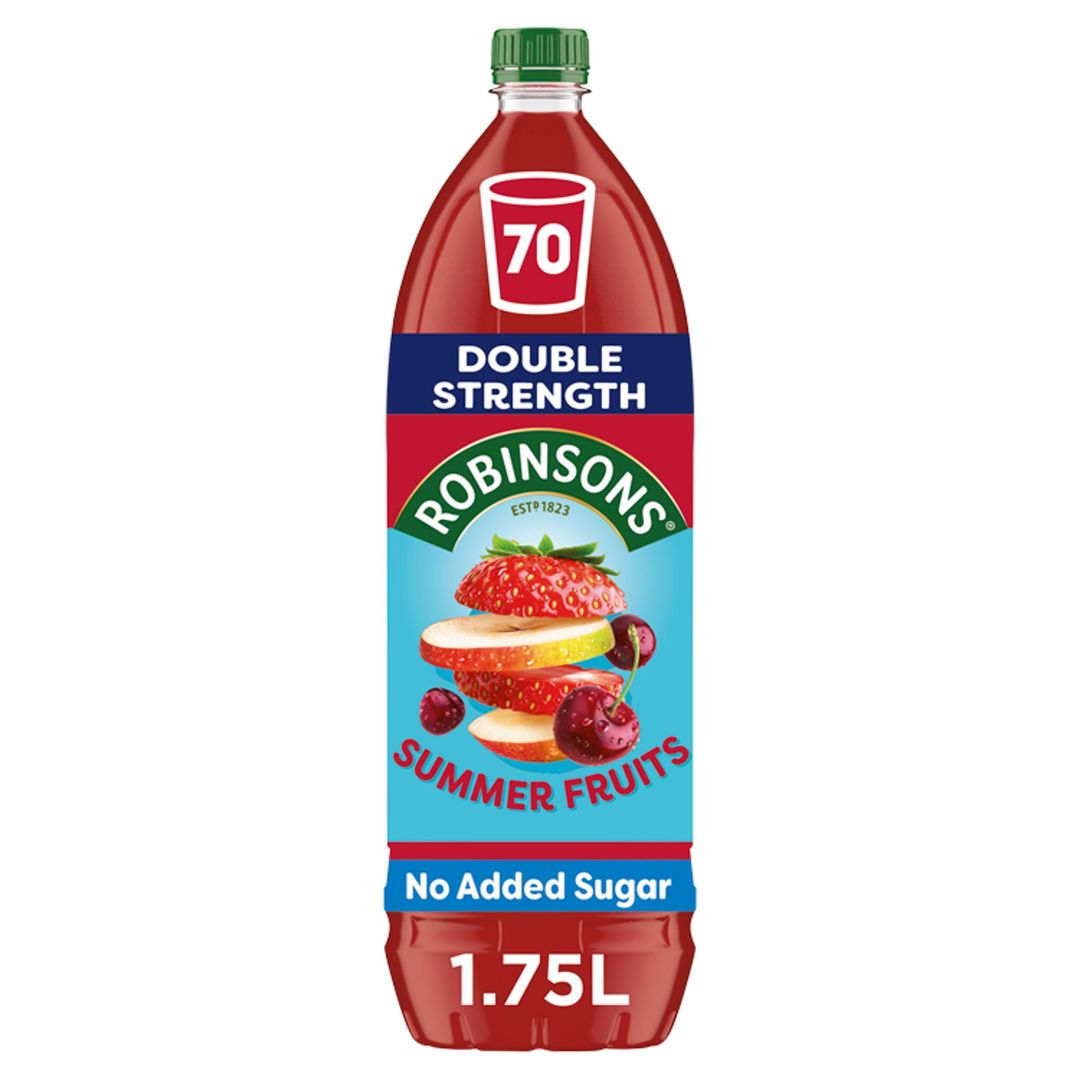 Robinsons Double Strength Summer Fruits No Added Sugar Squash 1.75L - Image 1
