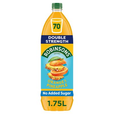 Robinsons Double Strength Orange & Pineapple No Added Sugar Squash 1.75L - Thumbnail 2