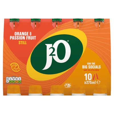 J2O Orange & Passion Fruit Bottles 10 x 275ml - Thumbnail 2