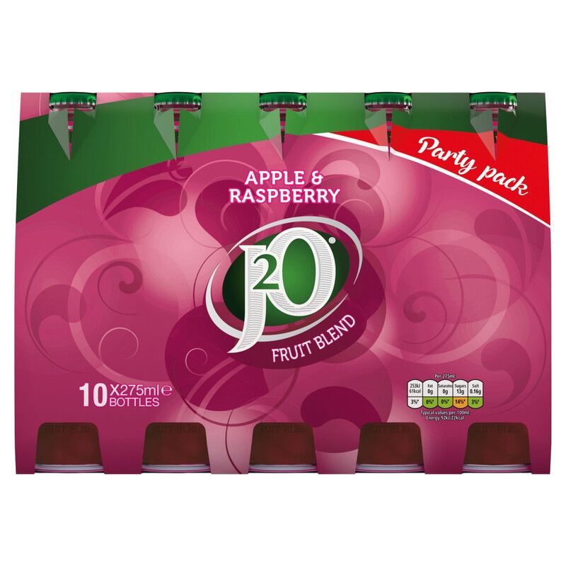 J2O Apple & Raspberry Bottles 10 x 275ml - Image 1