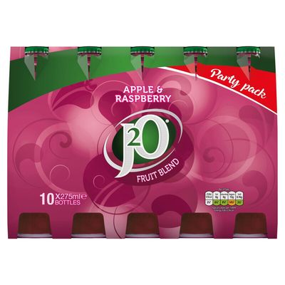 J2O Apple & Raspberry Bottles 10 x 275ml
