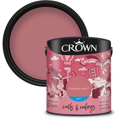 Crown Matt Emulsion - Rhubarb Rose / 2.5l - Thumbnail 2