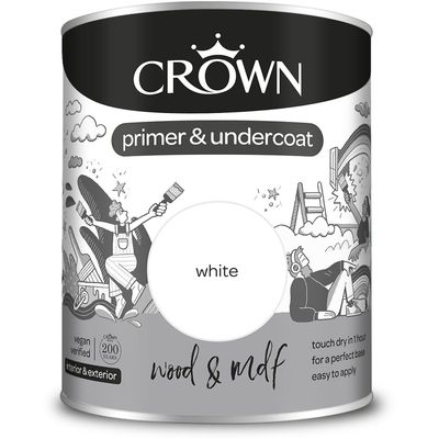 Crown Wood and MDF Primer and Undercoat - White