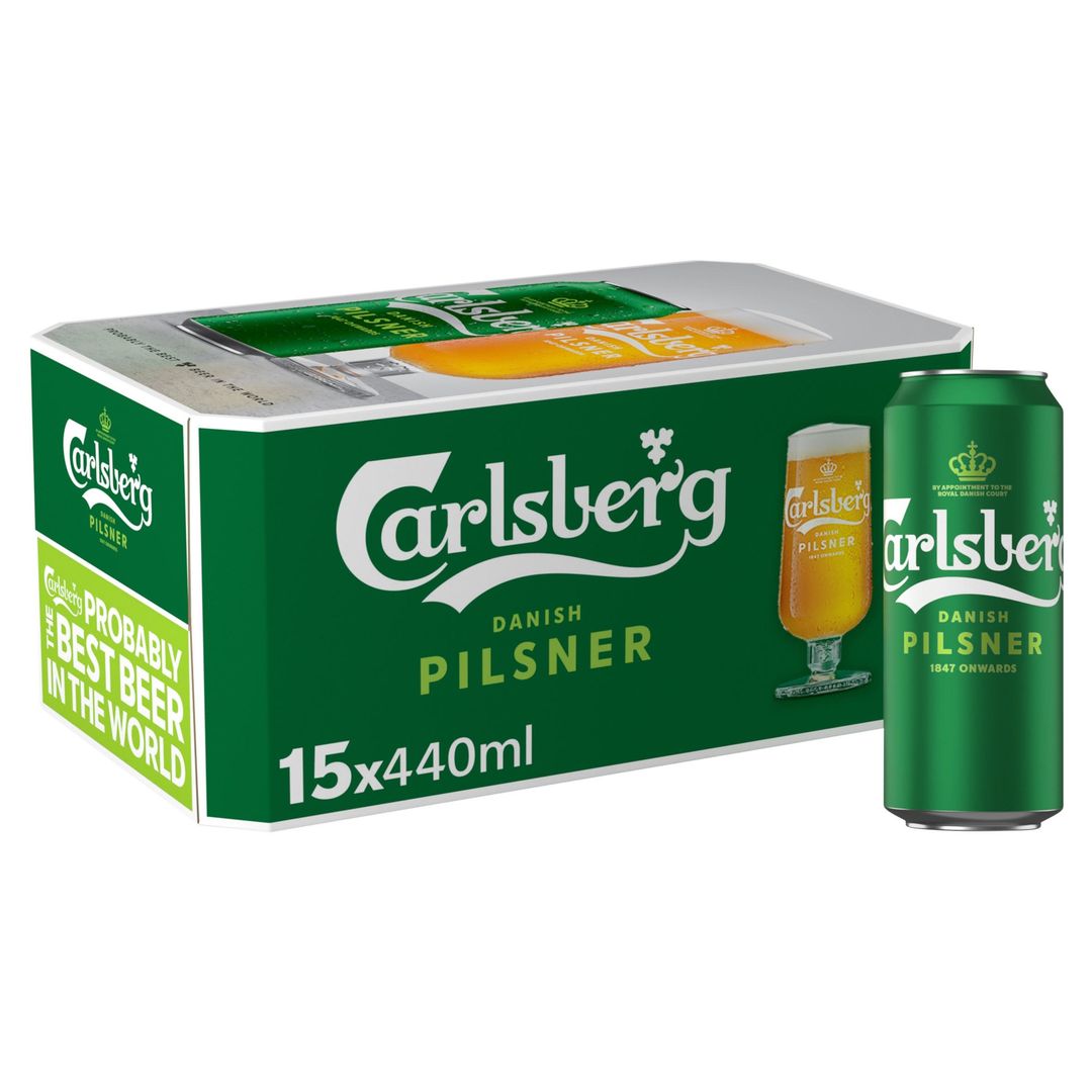 Carlsberg Danish Pilsner Lager Beer Cans 15 x 440ml - Image 1