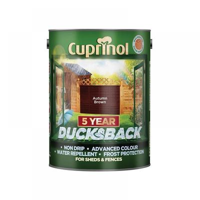 Cuprinol Ducksback Quick Drying Fencing Treatment 5L Autumn Brown
