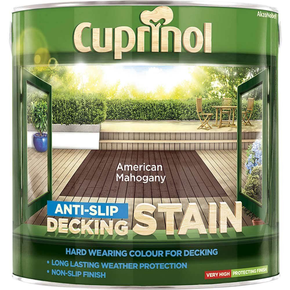 Cuprinol 5092615 Anti-Slip Decking Stain American Mahogany 2.5 Litre - Image 1
