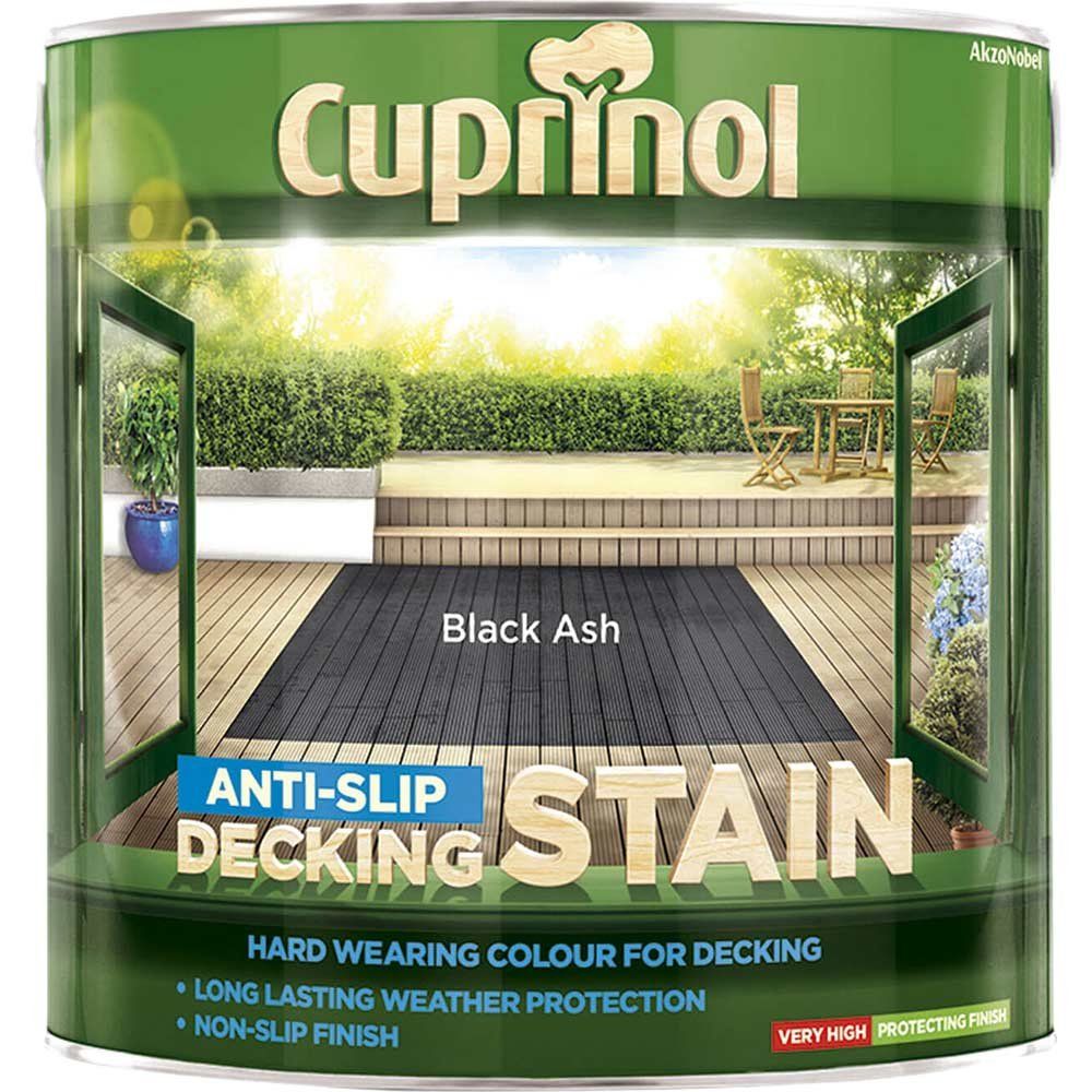 Cuprinol 5122405 Anti-Slip Decking Stain Black Ash 2.5 Litre - Image 1