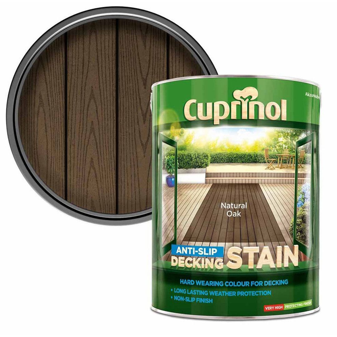 Cuprinol Anti Slip Decking Stain 5L Natural Oak - Image 1