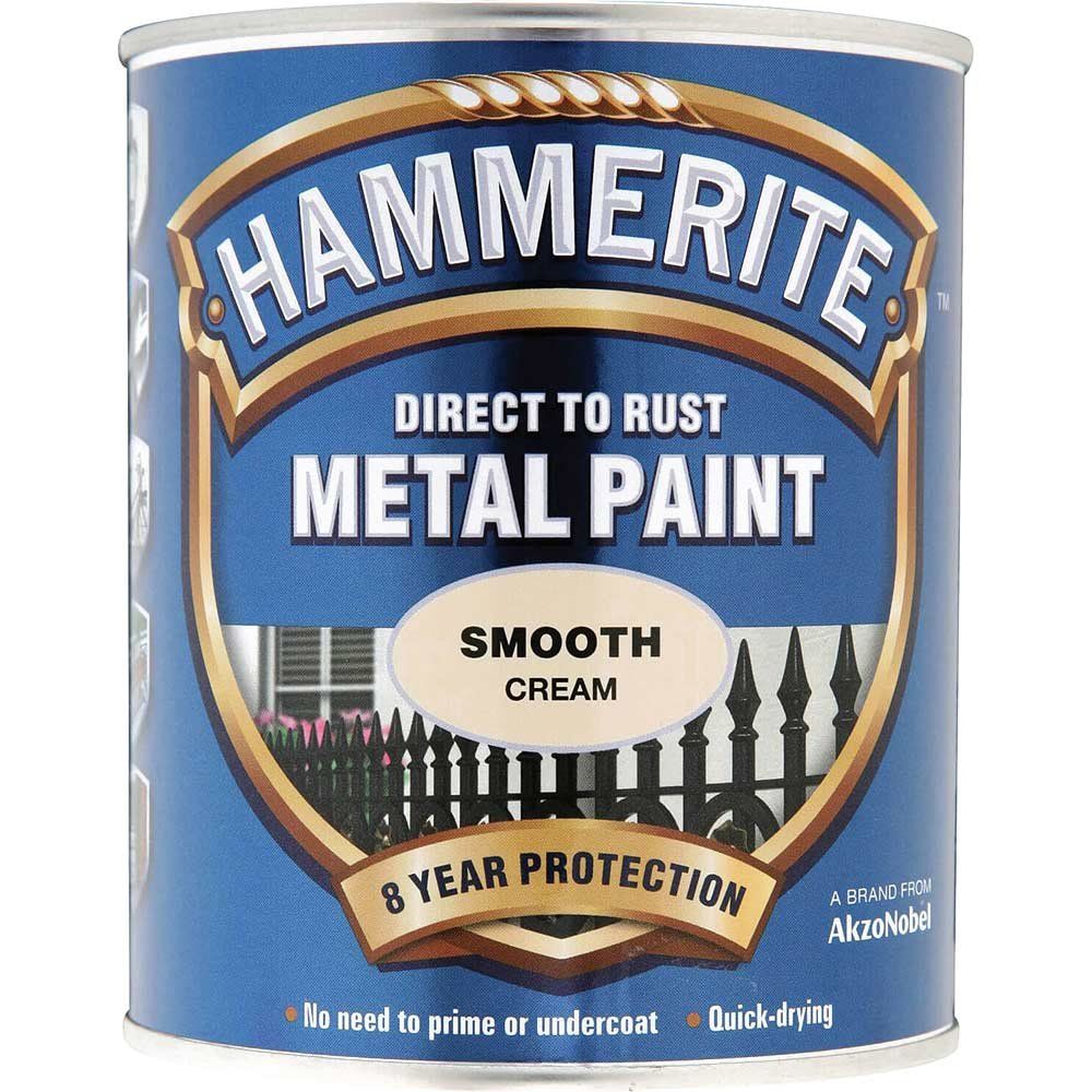 Hammerite 5122064 Direct To Rust Smooth Finish Metal Paint Cream 750Ml - Image 1