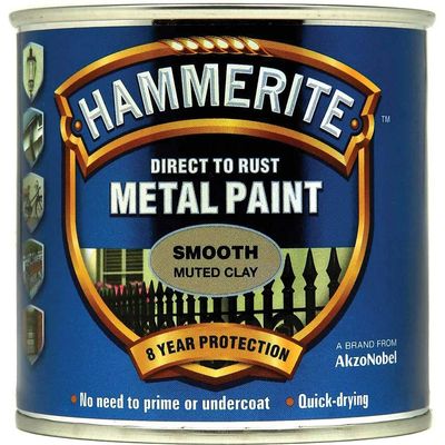 Hammerite 5158231 Direct To Rust Smooth Finish Metal Paint Muted Clay 250Ml