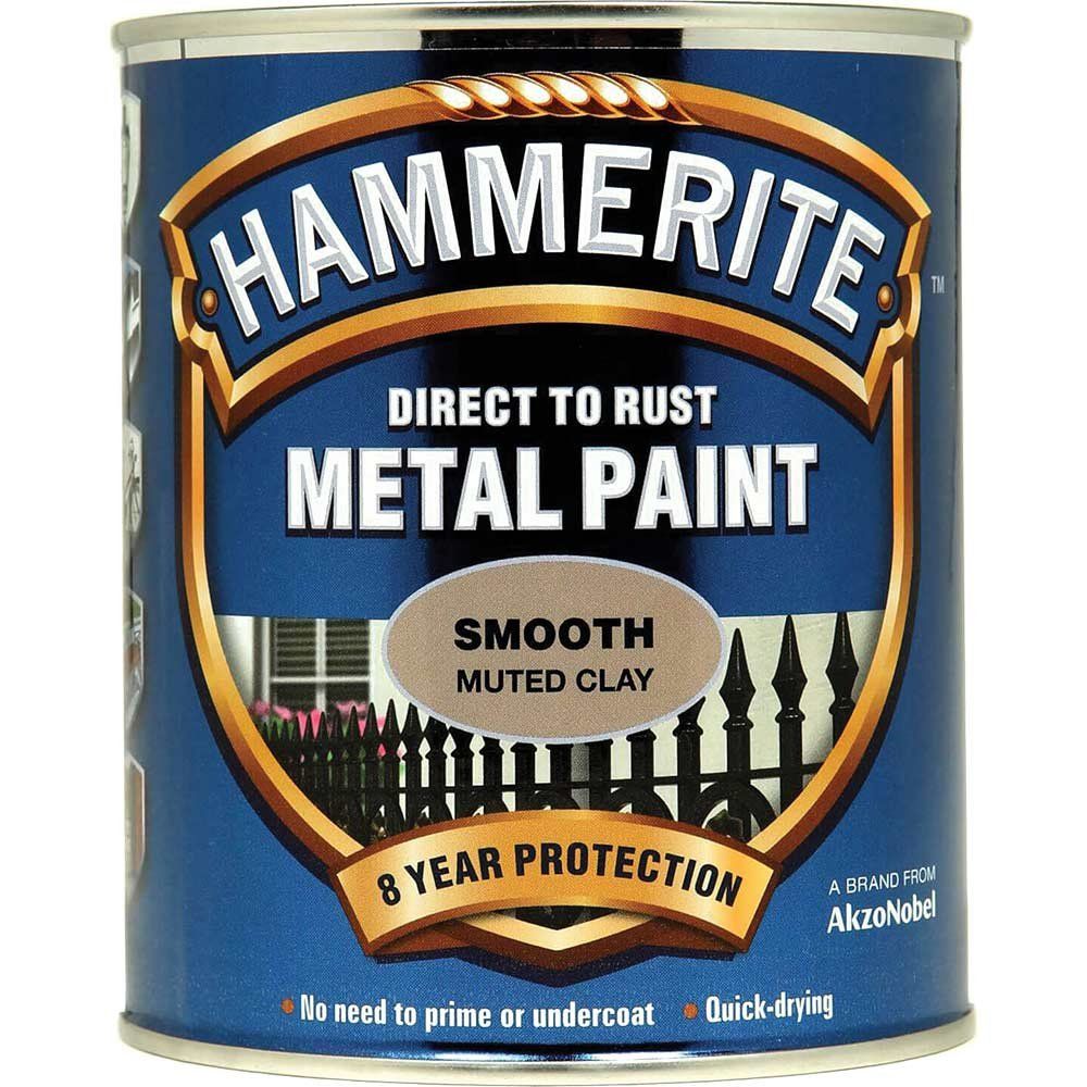 Hammerite 5158232 Direct To Rust Smooth Finish Metal Paint Muted Clay 750Ml - Image 1