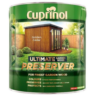 Cuprinol 5206088 Ultimate Garden Wood Preserver Golden Cedar 4 Litre - Thumbnail 2
