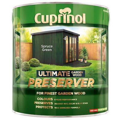Cuprinol 5206121 Ultimate Garden Wood Preserver Spruce Green 4 Litre - Thumbnail 2