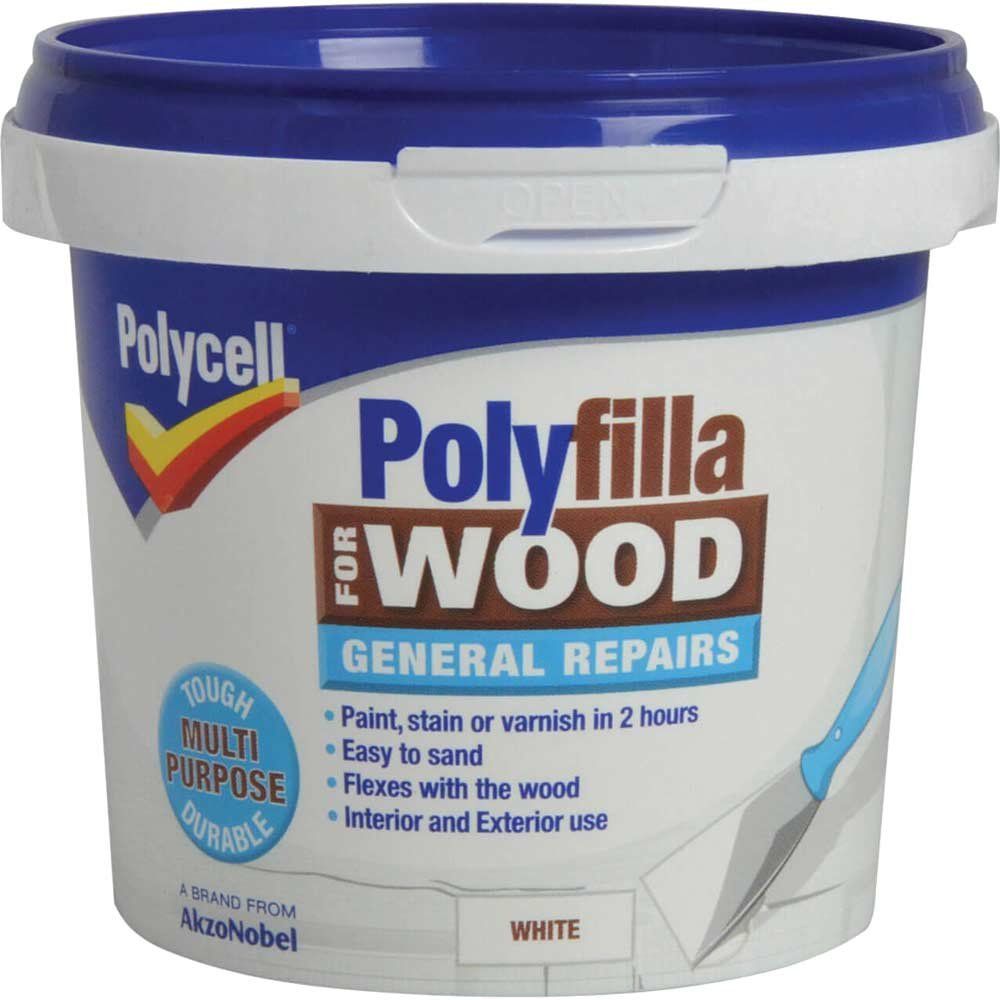 Polycell 5207197 Polyfilla For Wood General Repairs White Tub 380G - Image 1