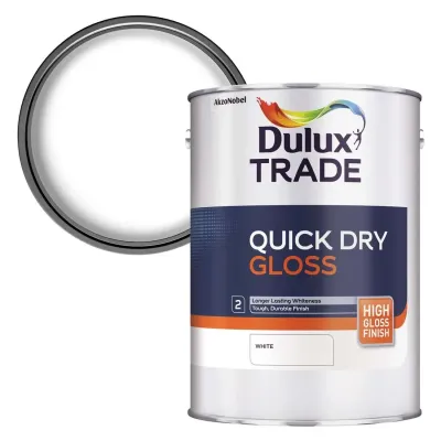 Dulux Trade Quick Dry Gloss 2.5L Pure Brilliant White - Thumbnail 2