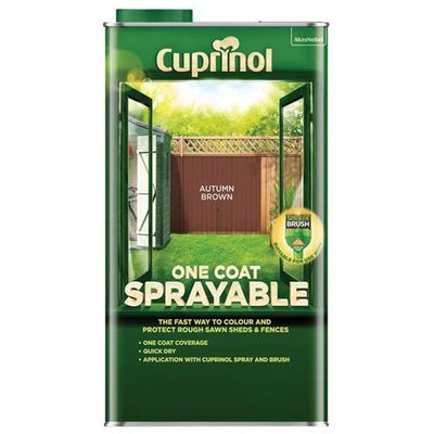 Cuprinol 5355968 One Coat Sprayable Fence Treatment Autumn Brown 5 Litre - Thumbnail 2