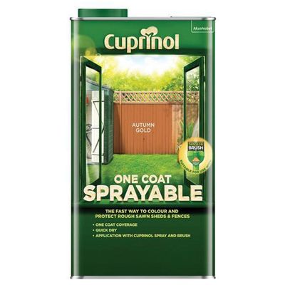 Cuprinol 5355969 One Coat Sprayable Fence Treatment Autumn Gold 5 Litre - Thumbnail 2