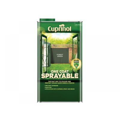 Cuprinol 5355971 One Coat Sprayable Fence Treatment Forest Green 5 Litre