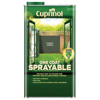 Cuprinol 5355971 One Coat Sprayable Fence Treatment Forest Green 5 Litre - Thumbnail 2