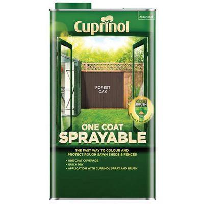 Cuprinol 5355972 One Coat Sprayable Fence Treatment Forest Oak 5 Litre - Thumbnail 2