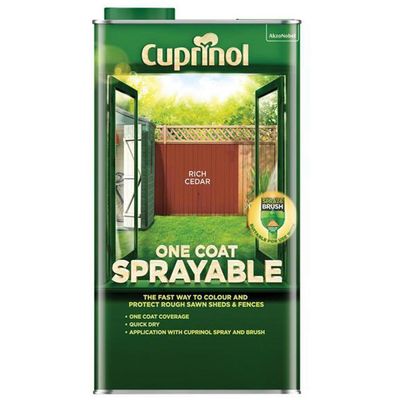 Cuprinol 5355974 One Coat Sprayable Fence Treatment Rich Cedar 5 Litre - Thumbnail 2