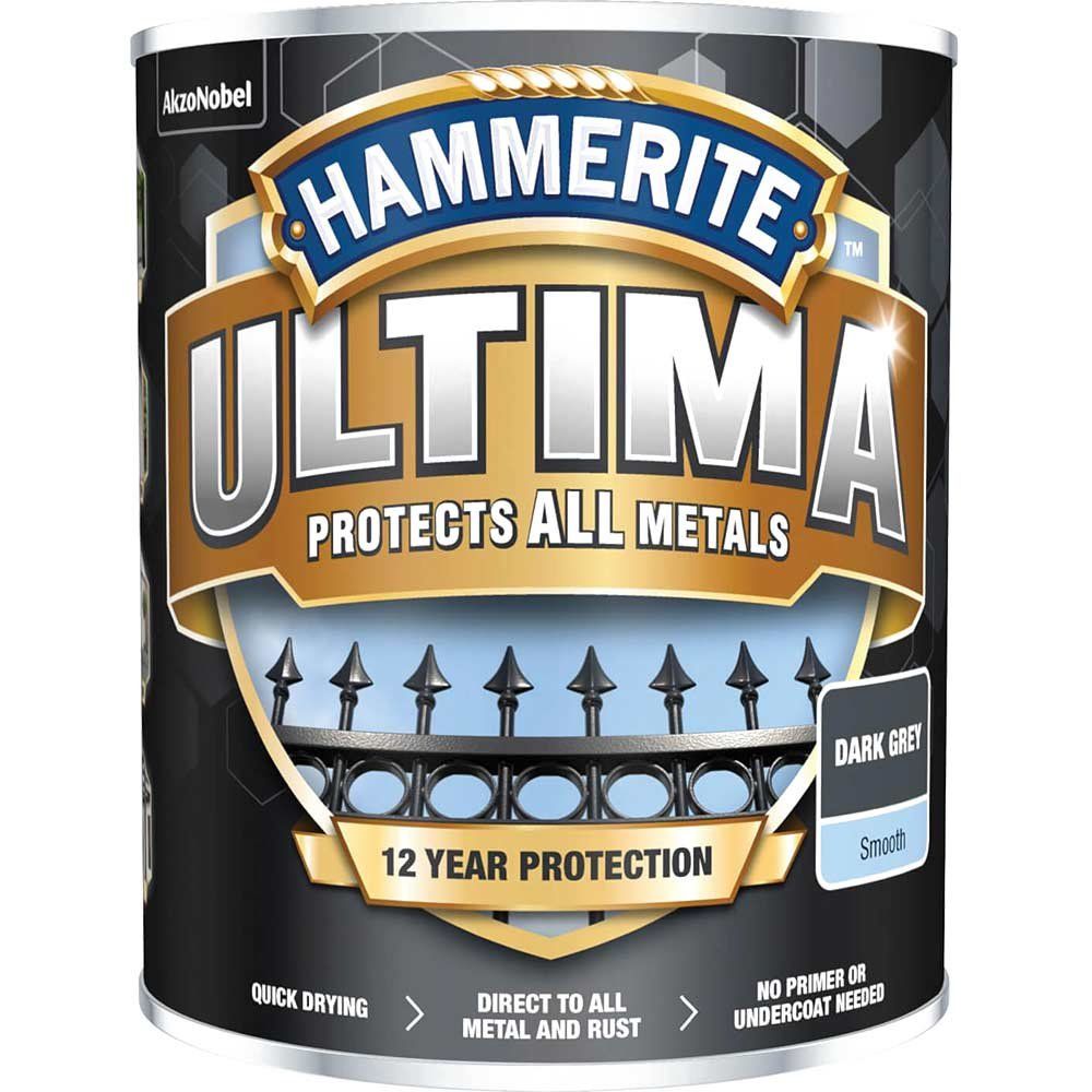 Hammerite 5362527 Ultima Metal Paint Smooth Dark Grey 750Ml - Image 1