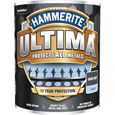 Hammerite 5362527 Ultima Metal Paint Smooth Dark Grey 750Ml