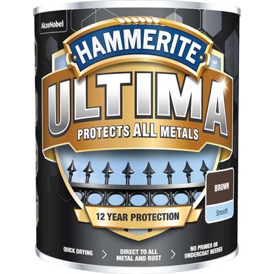Hammerite 5362530 Ultima Metal Paint Smooth Brown 750Ml