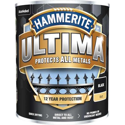 Hammerite 5362532 Ultima Metal Paint Matt Black 750Ml