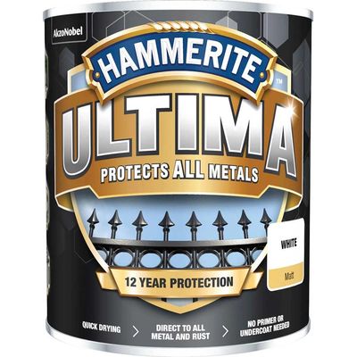 Hammerite 5362538 Ultima Metal Paint Matt White 750Ml
