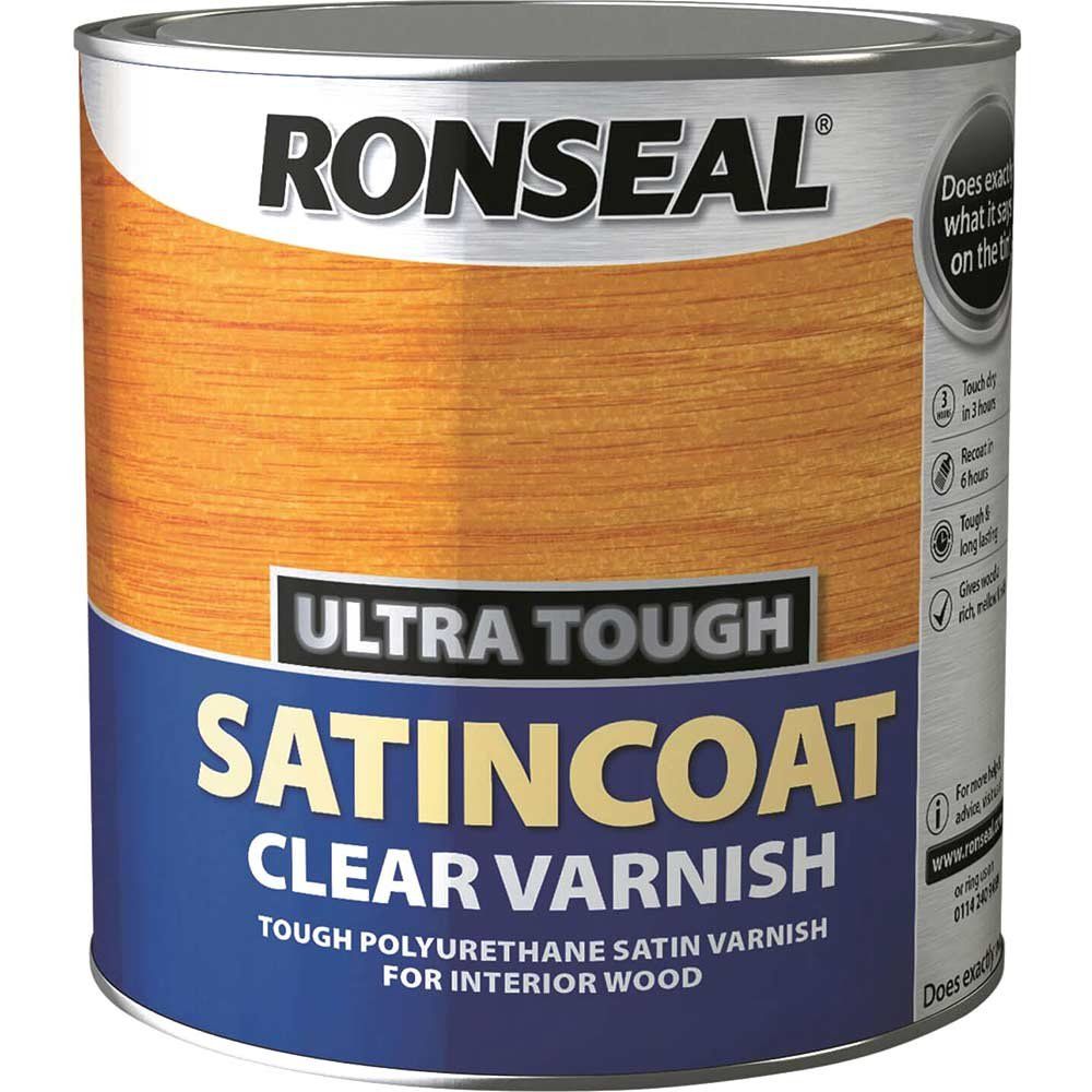 Ronseal 34761 Ultra Tough Internal Clear Satincoat Varnish 2.5 Litre - Image 1