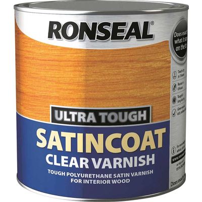 Ronseal 34761 Ultra Tough Internal Clear Satincoat Varnish 2.5 Litre