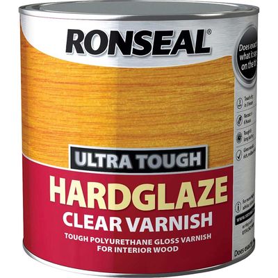 Ronseal 09054 Ultra Tough Hardglaze Internal Clear Gloss Varnish 750Ml