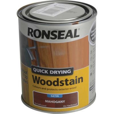 Ronseal 08733 Quick Drying Woodstain Satin Mahogany 750Ml