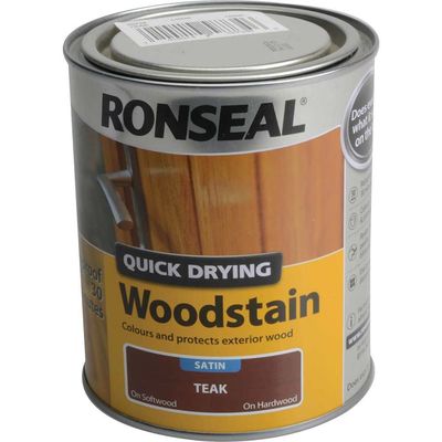 Ronseal 08734 Quick Drying Woodstain Satin Teak 750Ml