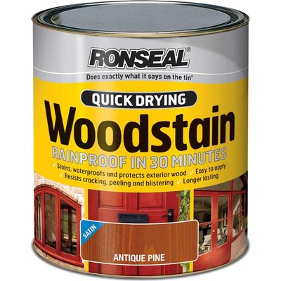 Ronseal 08735 Quick Drying Woodstain Satin Dark Oak 750Ml