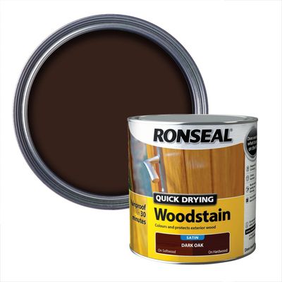 Ronseal 30948 Quick Drying Woodstain Satin Dark Oak 2.5 Litre - Thumbnail 2
