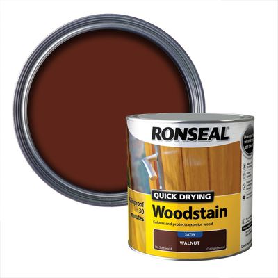 Ronseal 30942 Quick Drying Woodstain Satin Walnut 2.5 Litre - Thumbnail 2