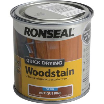 Ronseal 09480 Quick Drying Woodstain Satin Antique Pine 250Ml