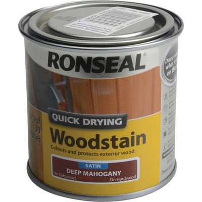 Ronseal 30608 Quick Drying Woodstain Satin Deep Mahogany 250Ml
